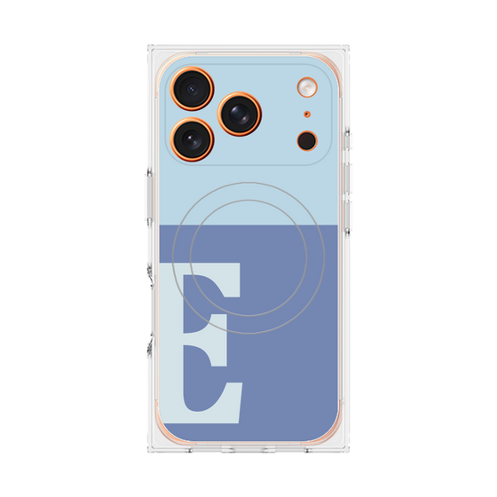 プレミアムスクエアケース with MagSafe［ オリジナル - initial two tone - E blue ］