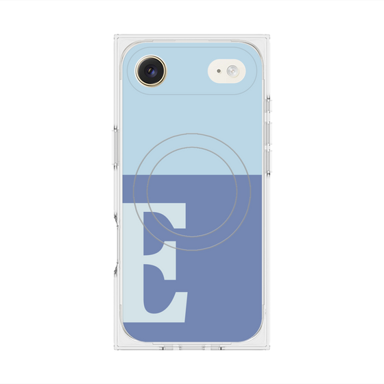 プレミアムスクエアケース with MagSafe［ オリジナル - initial two tone - E blue ］