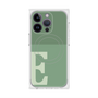 プレミアムスクエアケース with MagSafe［ オリジナル - initial two tone - E green ］