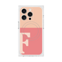 プレミアムスクエアケース with MagSafe［ オリジナル - initial two tone - F pink ］