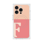 プレミアムスクエアケース with MagSafe［ オリジナル - initial two tone - F pink ］