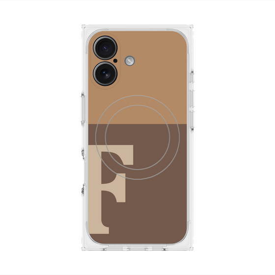 プレミアムスクエアケース with MagSafe［ オリジナル - initial two tone - F brown ］