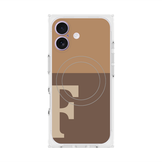 プレミアムスクエアケース with MagSafe［ オリジナル - initial two tone - F brown ］