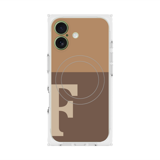 プレミアムスクエアケース with MagSafe［ オリジナル - initial two tone - F brown ］