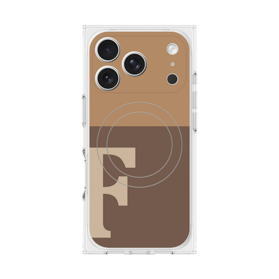 プレミアムスクエアケース with MagSafe［ オリジナル - initial two tone - F brown ］