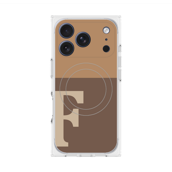 プレミアムスクエアケース with MagSafe［ オリジナル - initial two tone - F brown ］