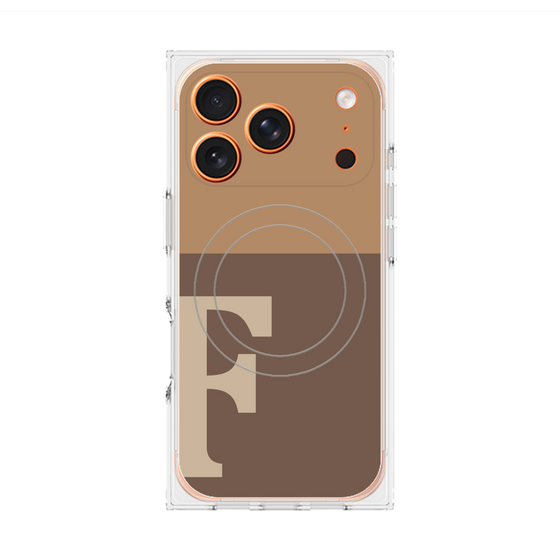 プレミアムスクエアケース with MagSafe［ オリジナル - initial two tone - F brown ］