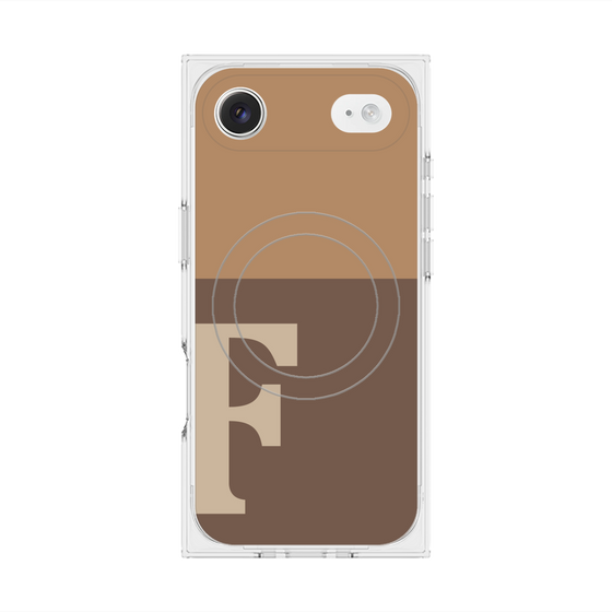 プレミアムスクエアケース with MagSafe［ オリジナル - initial two tone - F brown ］