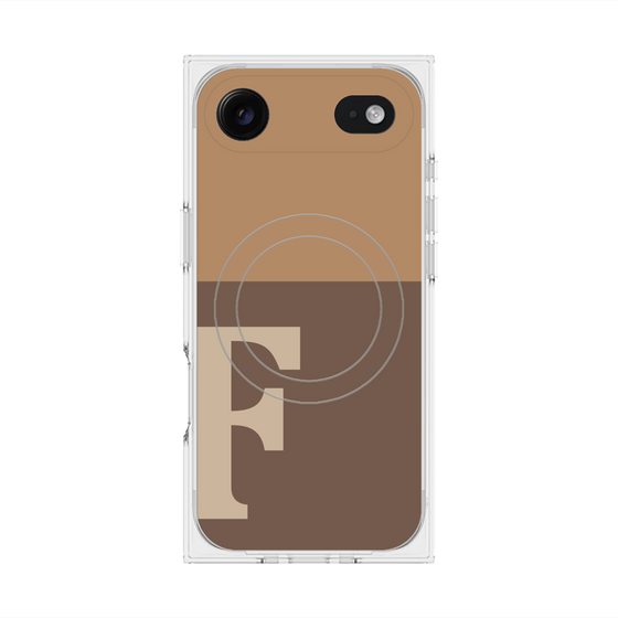 プレミアムスクエアケース with MagSafe［ オリジナル - initial two tone - F brown ］