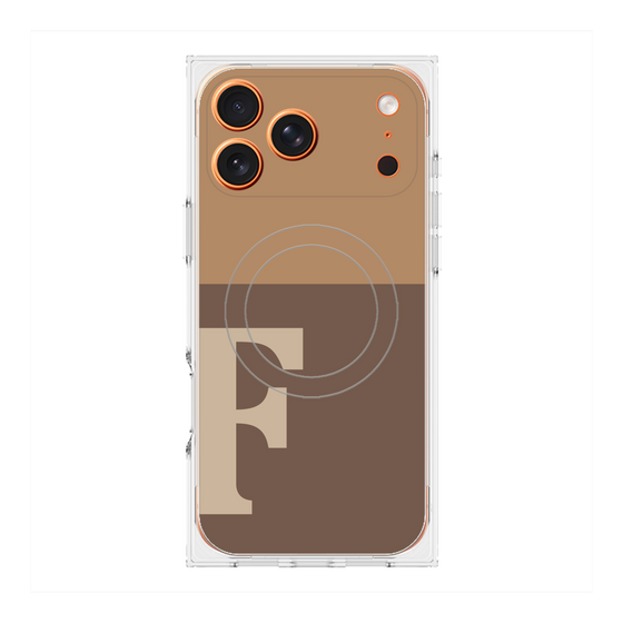 プレミアムスクエアケース with MagSafe［ オリジナル - initial two tone - F brown ］