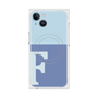 プレミアムスクエアケース with MagSafe［ オリジナル - initial two tone - F blue ］