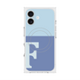 プレミアムスクエアケース with MagSafe［ オリジナル - initial two tone - F blue ］