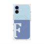 プレミアムスクエアケース with MagSafe［ オリジナル - initial two tone - F blue ］