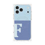 プレミアムスクエアケース with MagSafe［ オリジナル - initial two tone - F blue ］