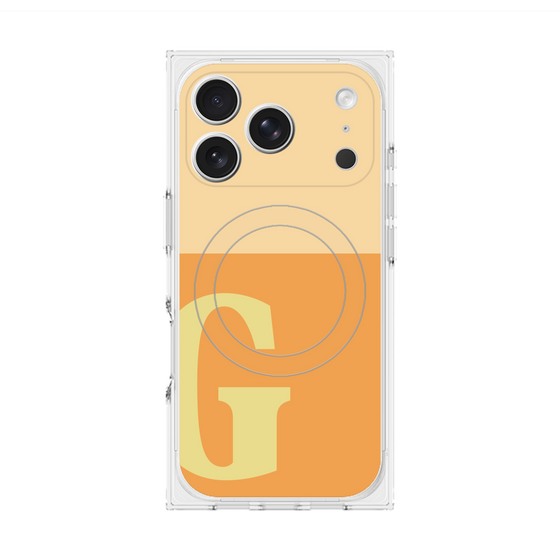 プレミアムスクエアケース with MagSafe［ オリジナル - initial two tone - G orange ］