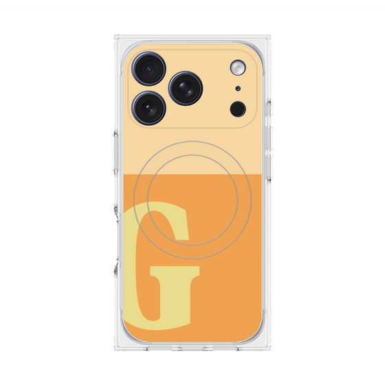 プレミアムスクエアケース with MagSafe［ オリジナル - initial two tone - G orange ］