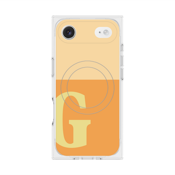 プレミアムスクエアケース with MagSafe［ オリジナル - initial two tone - G orange ］