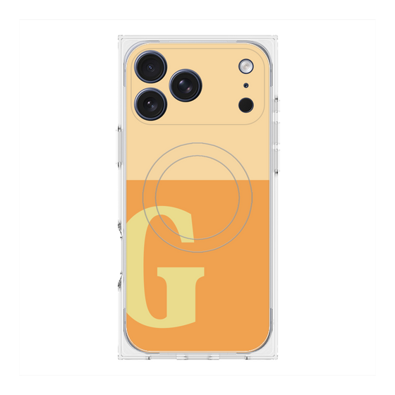 プレミアムスクエアケース with MagSafe［ オリジナル - initial two tone - G orange ］