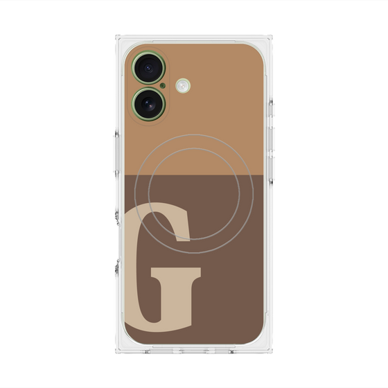 プレミアムスクエアケース with MagSafe［ オリジナル - initial two tone - G brown ］