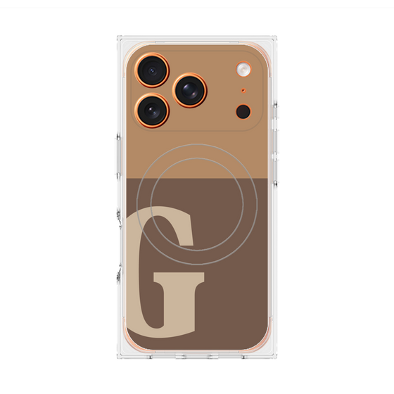 プレミアムスクエアケース with MagSafe［ オリジナル - initial two tone - G brown ］