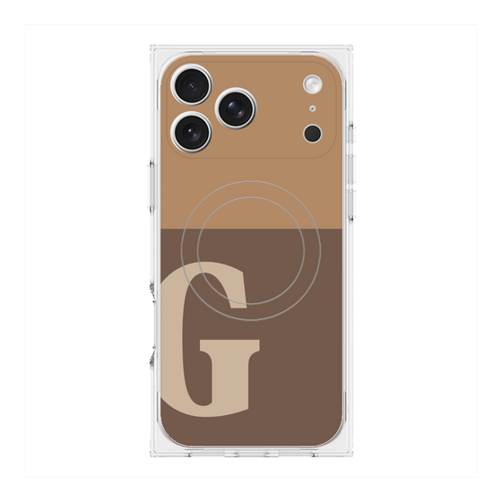 プレミアムスクエアケース with MagSafe［ オリジナル - initial two tone - G brown ］