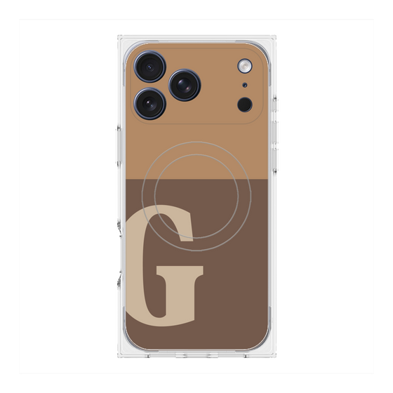 プレミアムスクエアケース with MagSafe［ オリジナル - initial two tone - G brown ］