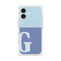 プレミアムスクエアケース with MagSafe［ オリジナル - initial two tone - G blue ］