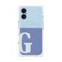 プレミアムスクエアケース with MagSafe［ オリジナル - initial two tone - G blue ］
