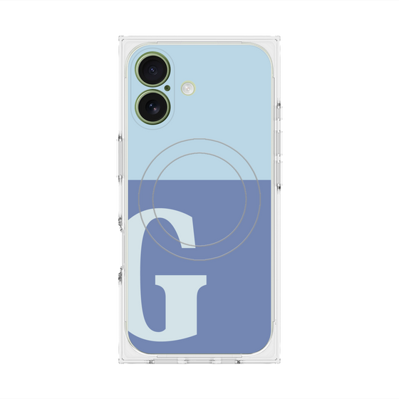 プレミアムスクエアケース with MagSafe［ オリジナル - initial two tone - G blue ］