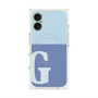 プレミアムスクエアケース with MagSafe［ オリジナル - initial two tone - G blue ］