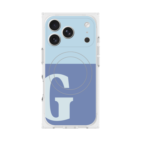 プレミアムスクエアケース with MagSafe［ オリジナル - initial two tone - G blue ］