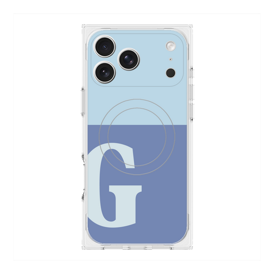 プレミアムスクエアケース with MagSafe［ オリジナル - initial two tone - G blue ］