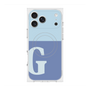 プレミアムスクエアケース with MagSafe［ オリジナル - initial two tone - G blue ］