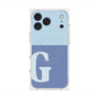 プレミアムスクエアケース with MagSafe［ オリジナル - initial two tone - G blue ］
