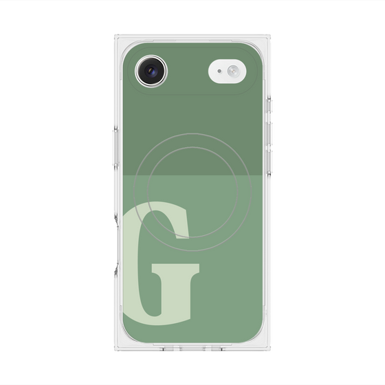 プレミアムスクエアケース with MagSafe［ オリジナル - initial two tone - G green ］