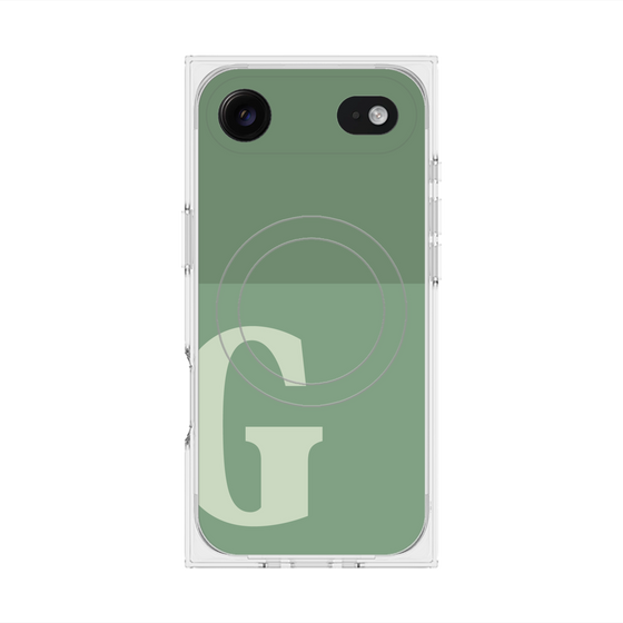 プレミアムスクエアケース with MagSafe［ オリジナル - initial two tone - G green ］