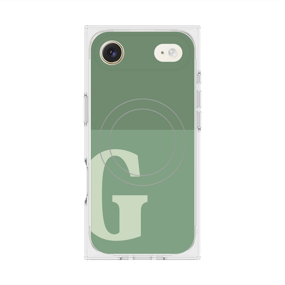 プレミアムスクエアケース with MagSafe［ オリジナル - initial two tone - G green ］