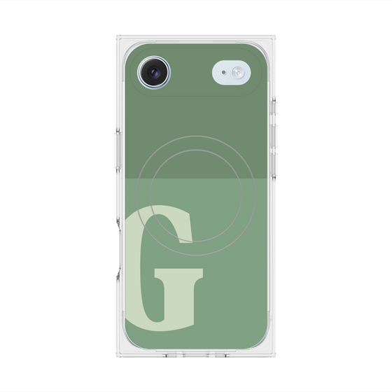 プレミアムスクエアケース with MagSafe［ オリジナル - initial two tone - G green ］