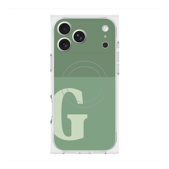 プレミアムスクエアケース with MagSafe［ オリジナル - initial two tone - G green ］