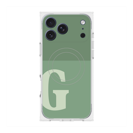 プレミアムスクエアケース with MagSafe［ オリジナル - initial two tone - G green ］