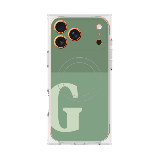 プレミアムスクエアケース with MagSafe［ オリジナル - initial two tone - G green ］