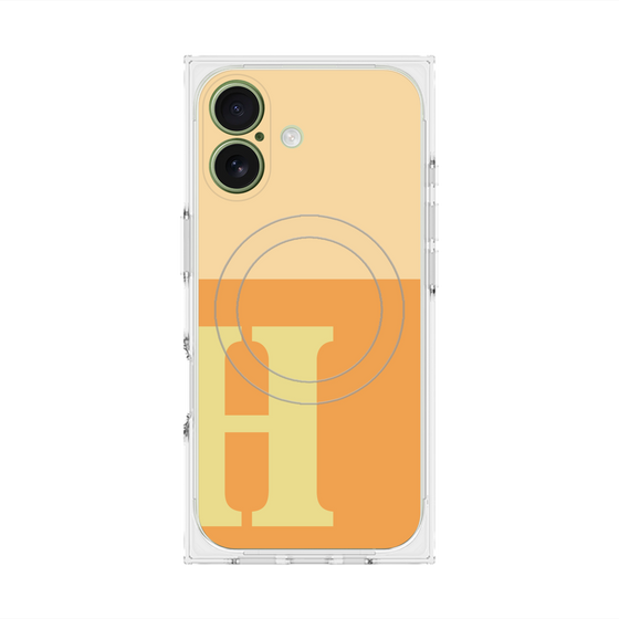 プレミアムスクエアケース with MagSafe［ オリジナル - initial two tone - H orange ］