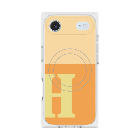 プレミアムスクエアケース with MagSafe［ オリジナル - initial two tone - H orange ］
