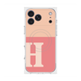 プレミアムスクエアケース with MagSafe［ オリジナル - initial two tone - H pink ］