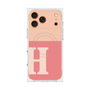 プレミアムスクエアケース with MagSafe［ オリジナル - initial two tone - H pink ］
