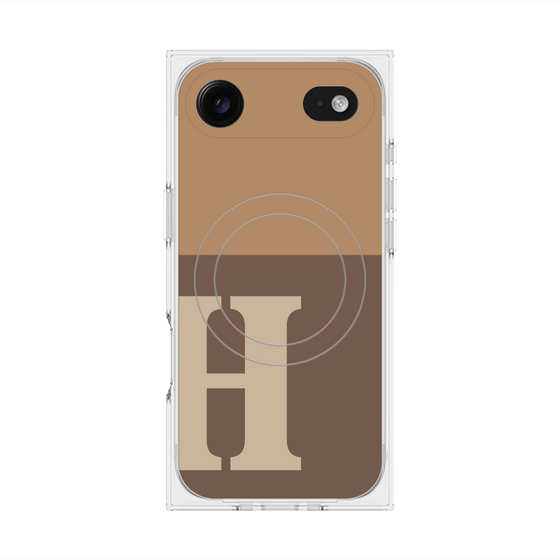 プレミアムスクエアケース with MagSafe［ オリジナル - initial two tone - H brown ］