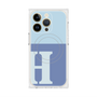 プレミアムスクエアケース with MagSafe［ オリジナル - initial two tone - H blue ］