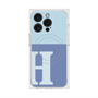 プレミアムスクエアケース with MagSafe［ オリジナル - initial two tone - H blue ］