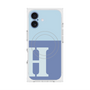プレミアムスクエアケース with MagSafe［ オリジナル - initial two tone - H blue ］