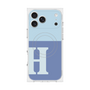 プレミアムスクエアケース with MagSafe［ オリジナル - initial two tone - H blue ］